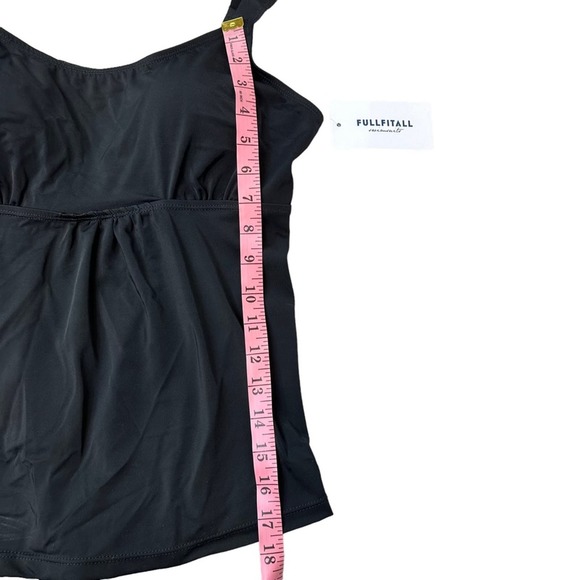 Fullfitall Tankini Swim Top Womens Swimsuit Built in Bra Stretch Black 10 NWT - Picture 10 of 12